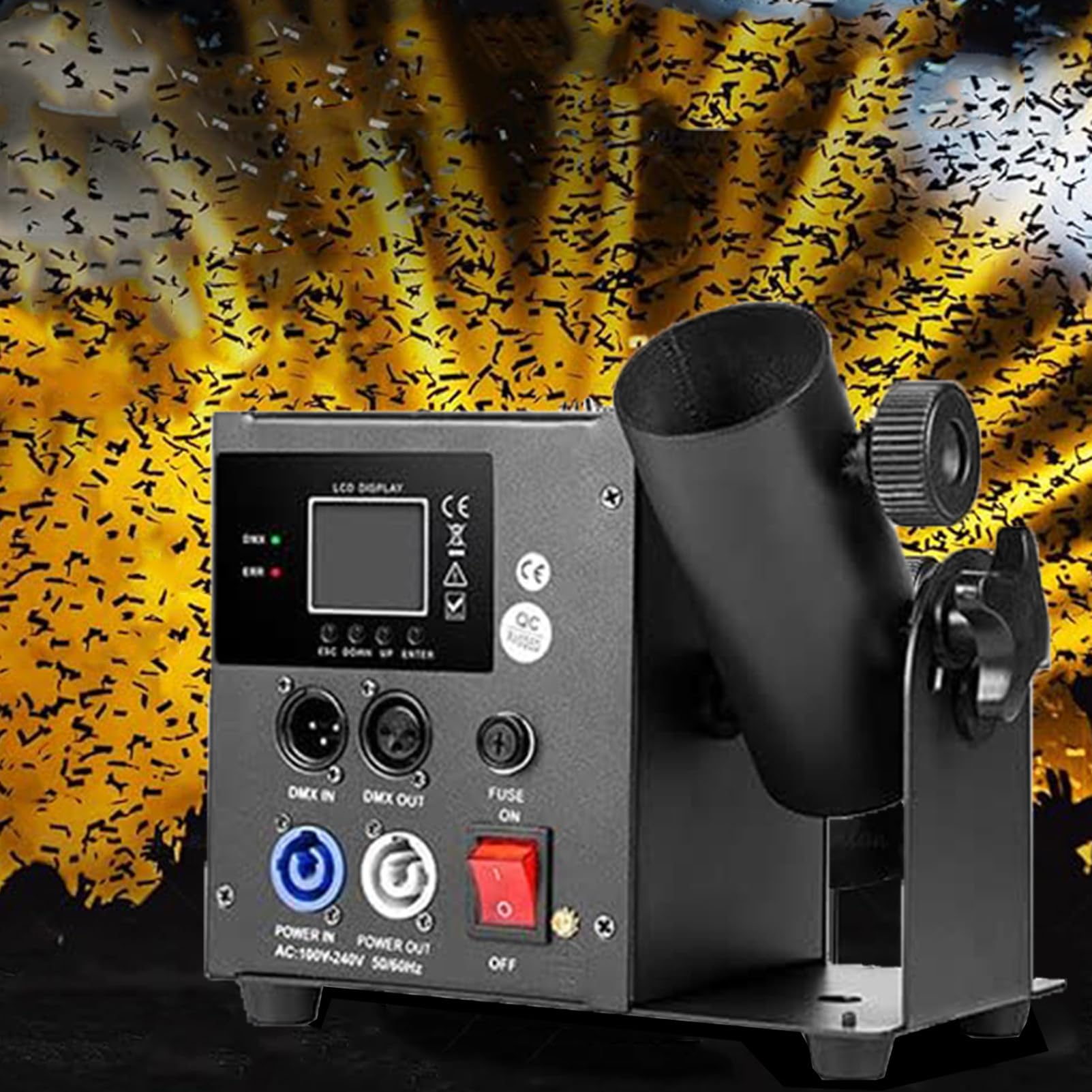Máquina de cañón de confeti portátil, lanzador de confeti eléctrico con un solo control remoto para bodas, escenarios, discotecas, DJ, fiestas y eventos.