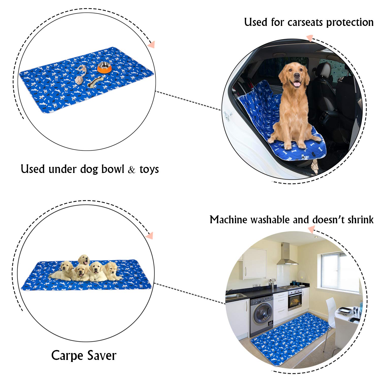 Yangbaga Tappetini di Addestramento, Traverse Cani Lavabile - Pannolini Cane per Fare i Bisogni (90 * 160cm)