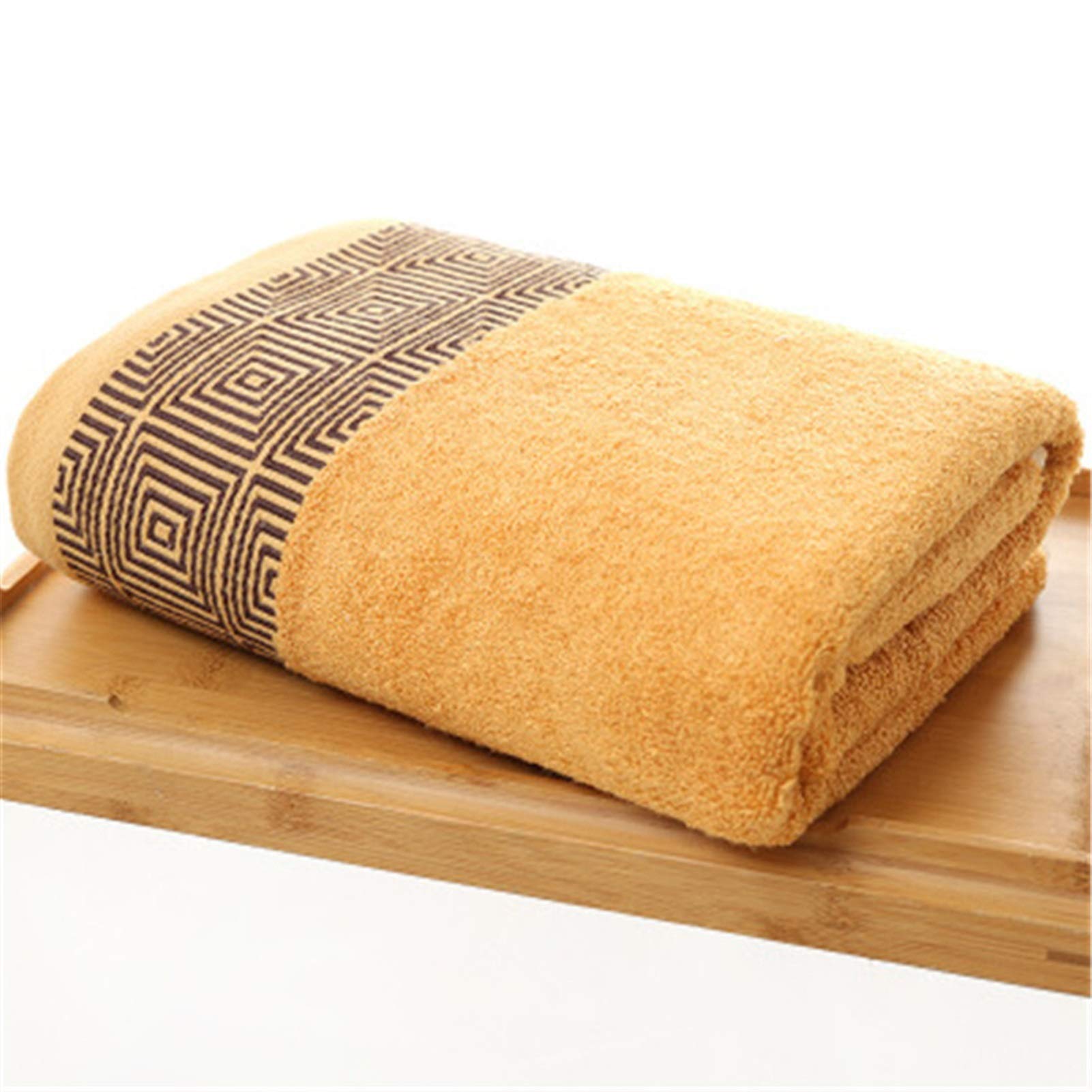 Drap de bain en microfibre douce et fibre de bambou marron jacquard 70x140 cm