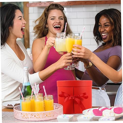 Miniatura 7 de TEHAUX Caja de 2 piezas en forma de corazón, flores artificiales, flores artificiales, nupec, delicada, caja de embalaje de regalo, flores de boda,