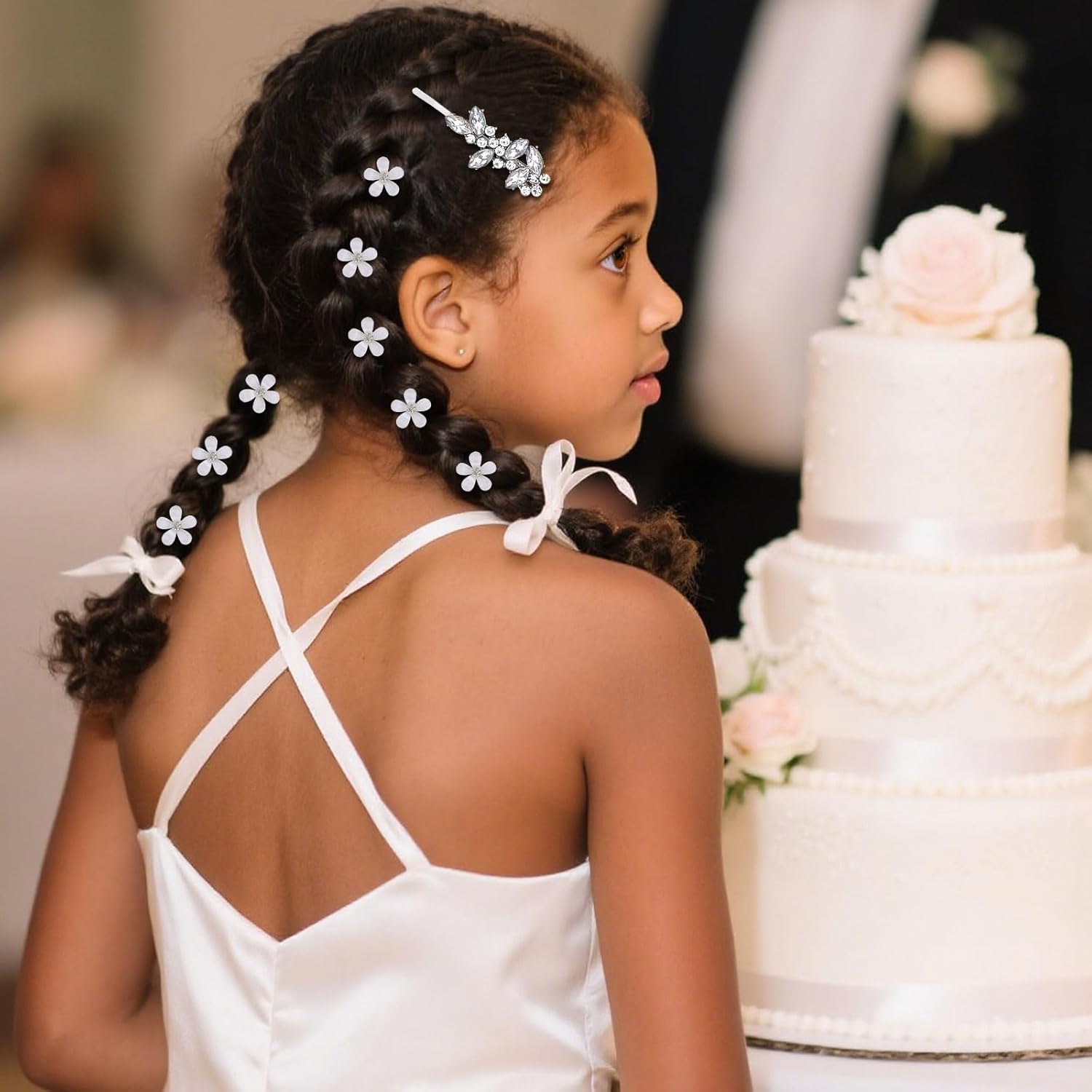 YISSION 22 Pcs Rhinestone Hair Clips Crystal Hair Barrettes with Pearl Silver Hair Clips Decorative Flower Hair Pins Wedding Bridal Rhinestone Hair Accessories for Women Girls (Combination 2) - Image 5