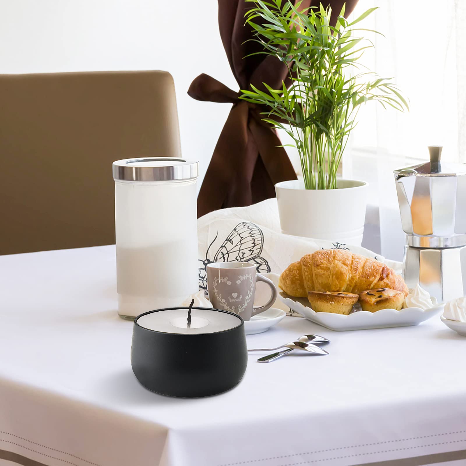 JULWHISPER Lot De 24 Boîtes à Bougies Vides De 236,8 G Avec Couvercles