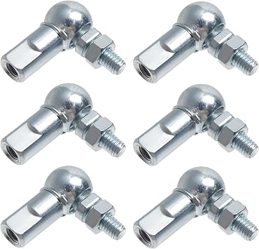 Antrader Right Thread Ball Head Joint Rod End Bearing,M6 Right Thread Ball Socket Universal Joints Carbon Steel Angle Ball Joint Fitting CS10,M6 x 1mm,6Pcs