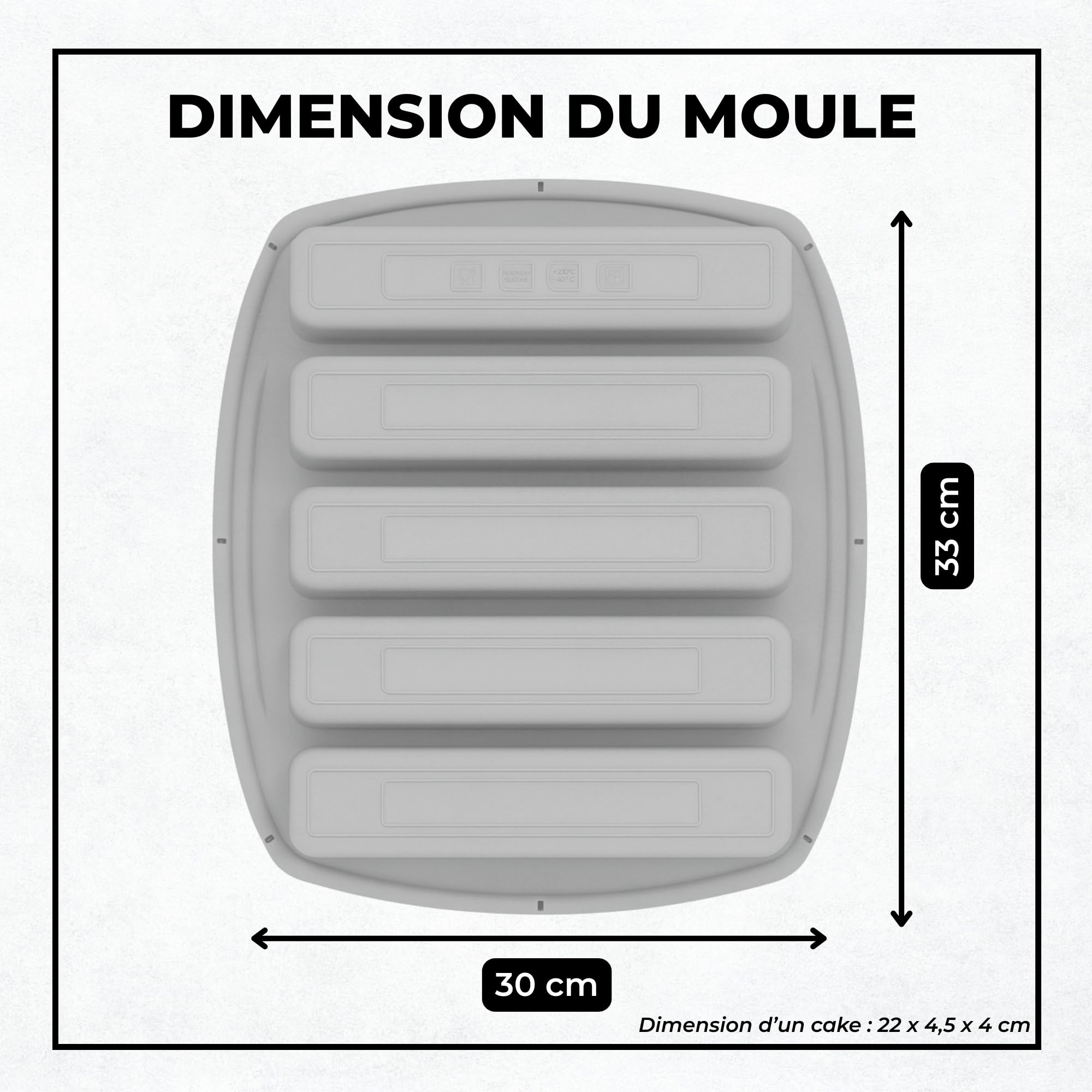 AKENZ - Moule 5 cake long multi mini apéritif apero compatible Cake Factory Infinity XXL en silicone platinum petit, patisserie, brioche, pain rectangulaire + E-BOOK OFFERT