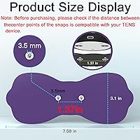 Vista 3 de Tens Unit - Almohadillas de electrodo inalámbricas, almohadillas de electrodo de repuesto con conectores estándar de 0.138 pulgadas