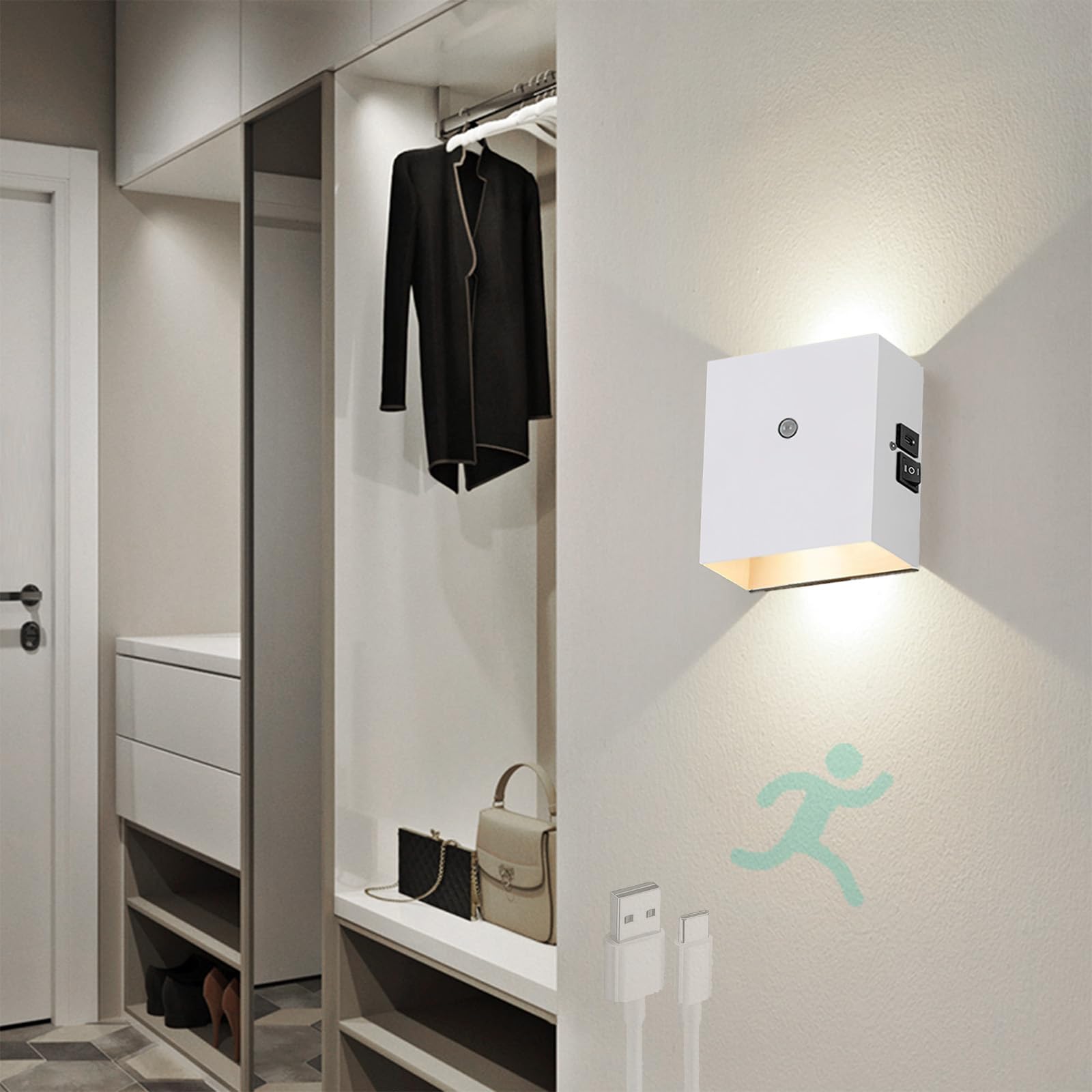 Apliques de pared LED para pasillo que evitan tropiezos nocturnos 8