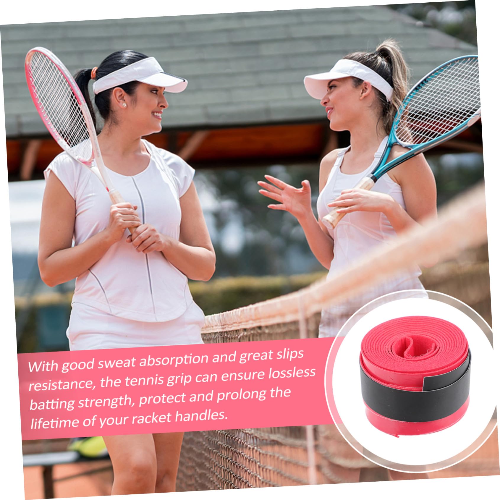 Gatuida Cintas Antideslizantes para Raquetas de Tenis y Bádminton Absorbentes de Sudor, 60 Piezas de PU Rojo para Prolongar la Vida Útil y Mejorar el Agarre