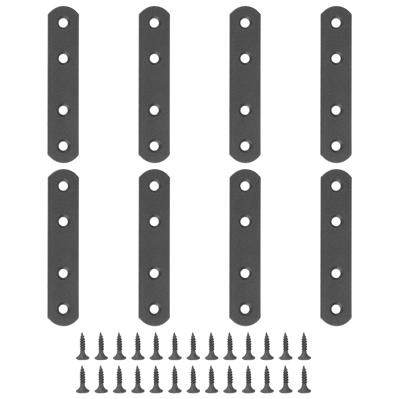 PATIKIL Stainless Steel Flat Mending Plate 3.74 x 0.79 Inch,8 Pieces Flat Straight Brace Brackets Joining Plates Repair Fixing Bracket Connector with Screws