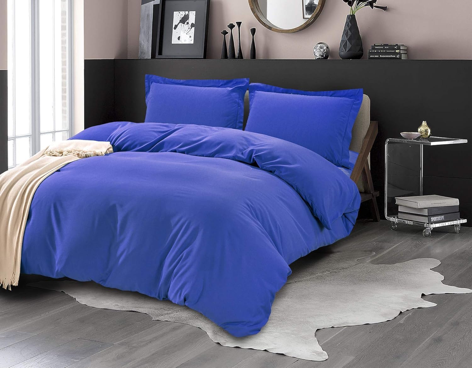 Elegant Comfort Ultra Soft 3-Piece Duvet Cover Set - 1500 Premium Hotel Quality Microfiber, Wrinkle and Fade Resistant 3PC Duvet Cover Set, King/California King, Royal Blue