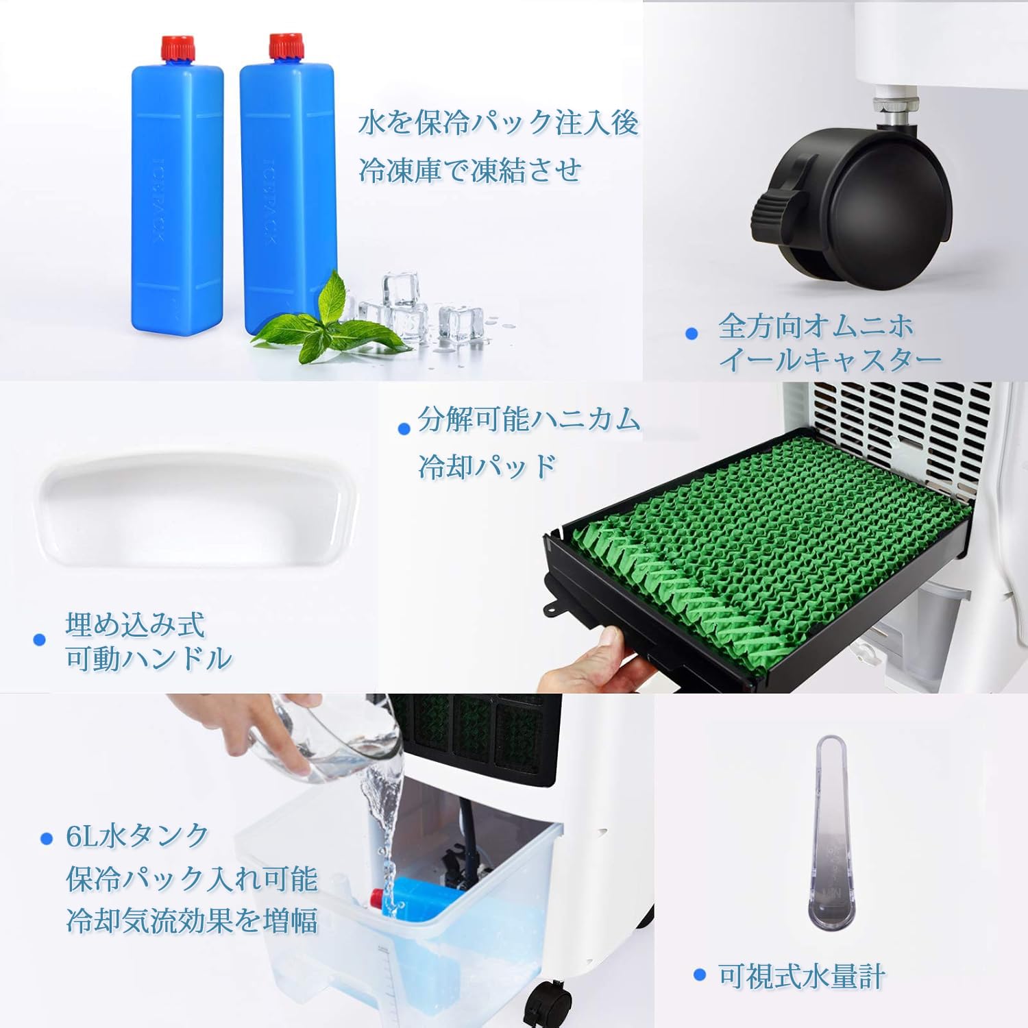 Amazon | SHENGOCASE 冷風機 冷風扇 強力 冷風扇風機 6L大容量水タンク