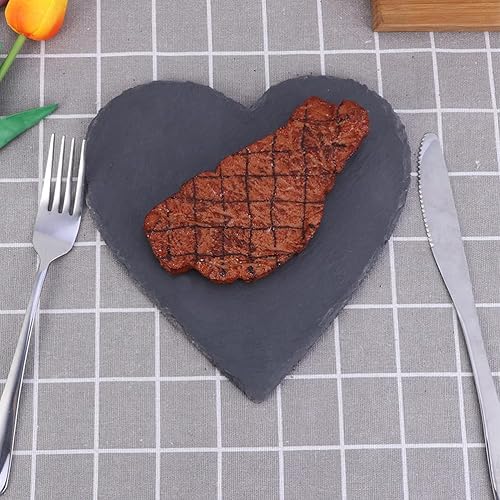 Miniatura 9 de 2 posavasos de pizarra para bebidas de 7.8 pulgadas, tableros de pizarra en forma de corazón, tableros de pizarra para servir postres, tableros de