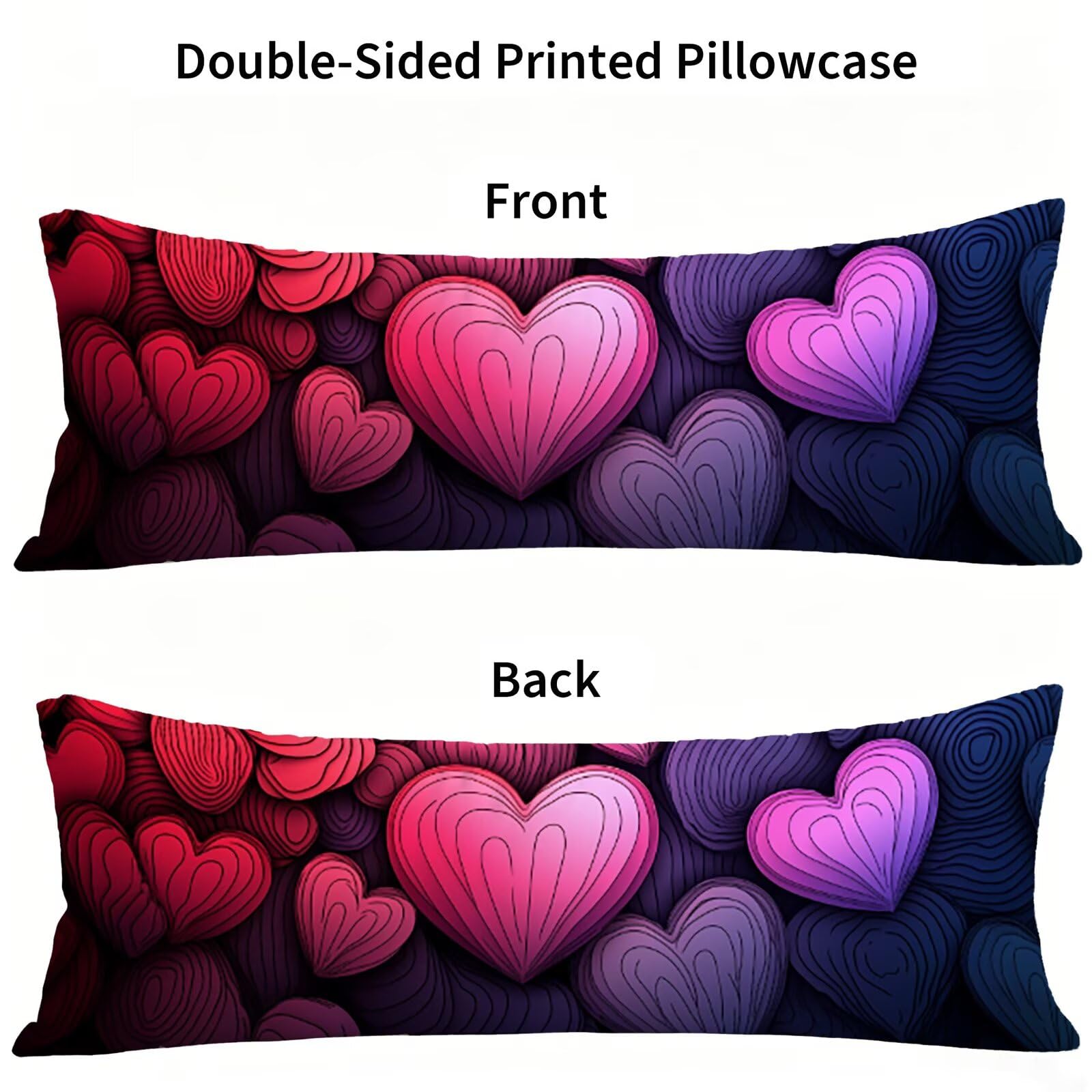 Taie de Traversin 135 cm Rouge Housse Traversin 135x45 cm Violet, Housse de Coussin de Corps Douce pour Dormeur Latéral, Taie Oreiller Lin avec Fermeture Éclair pour Salon Chambre Lit Canapé E0-871