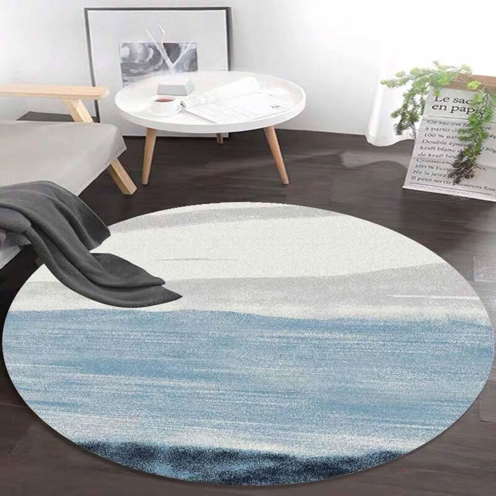 Alfombras azul marino y beige de 80cm para suelo de dormitorio y zona de estudio moderna