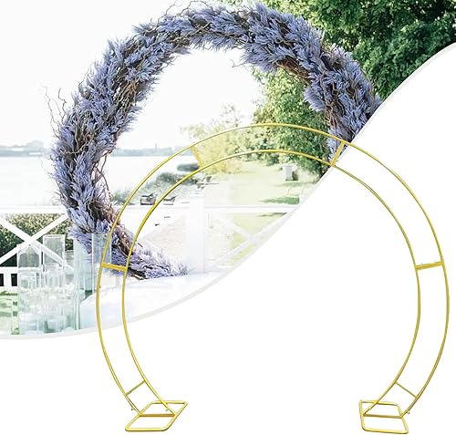Arco de boda redondo de metal de 7 pies soporte de arco de boda de fácil montaje para jardín boda cumpleaños fiesta de ceremonia decoración de