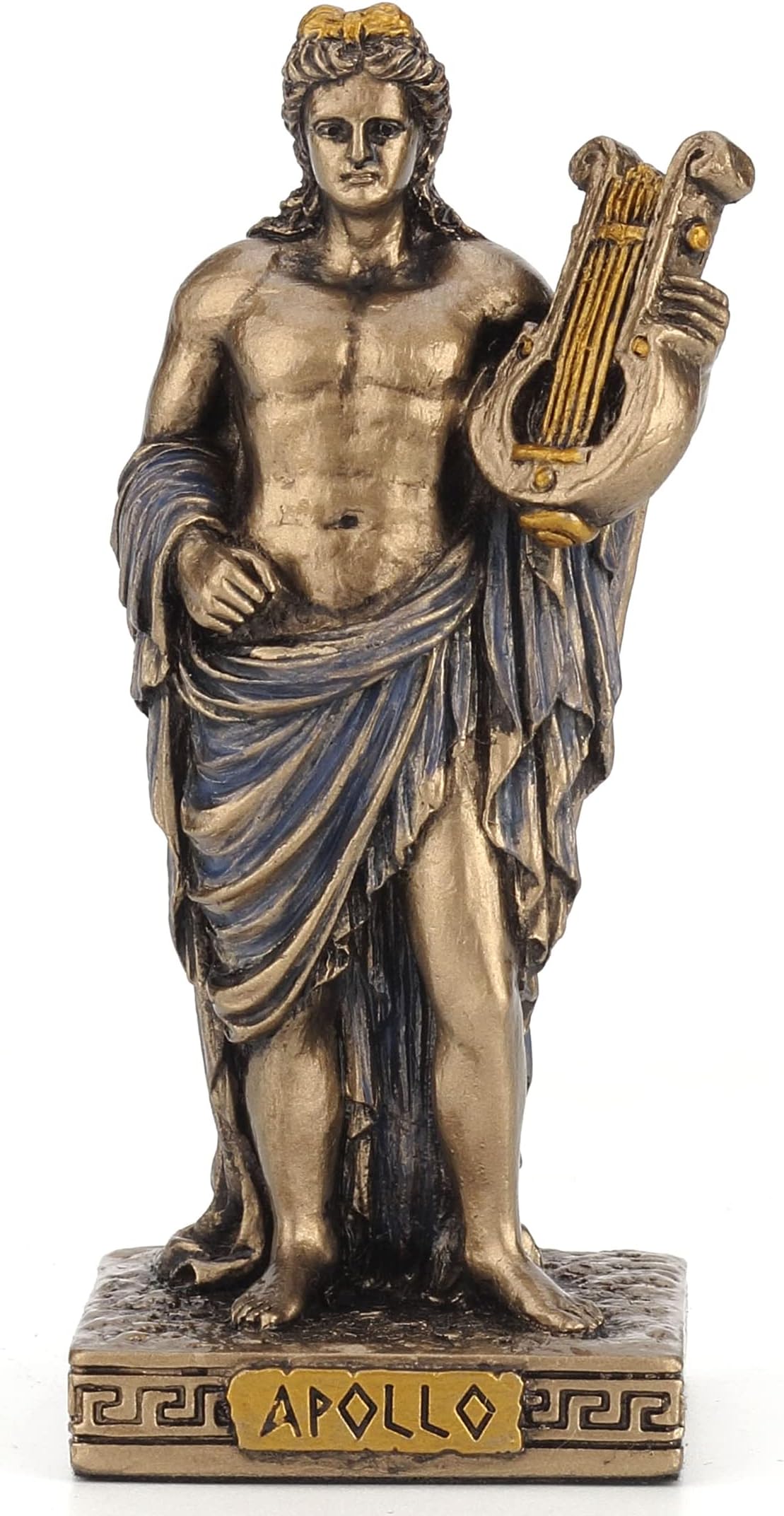 Veronese Design 3 3/8" Greek God Apollo Resin Hand Painted Bronze Finish Miniature Figure