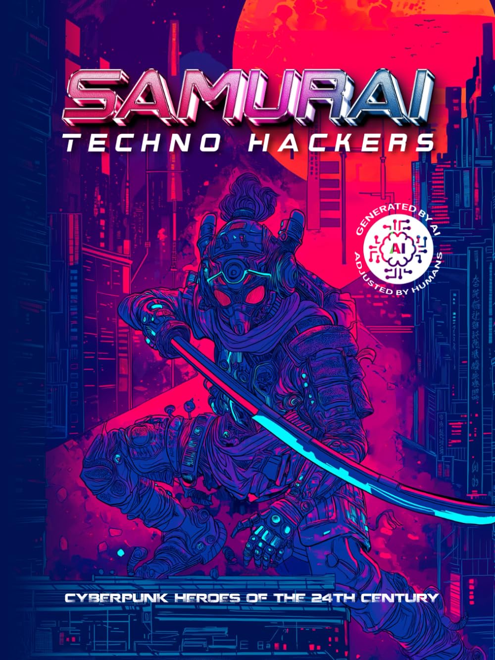 Samurai Techno Hackers coloring book: Cyberpunk heroes of the 24th century (Mechanical worlds colouring books)