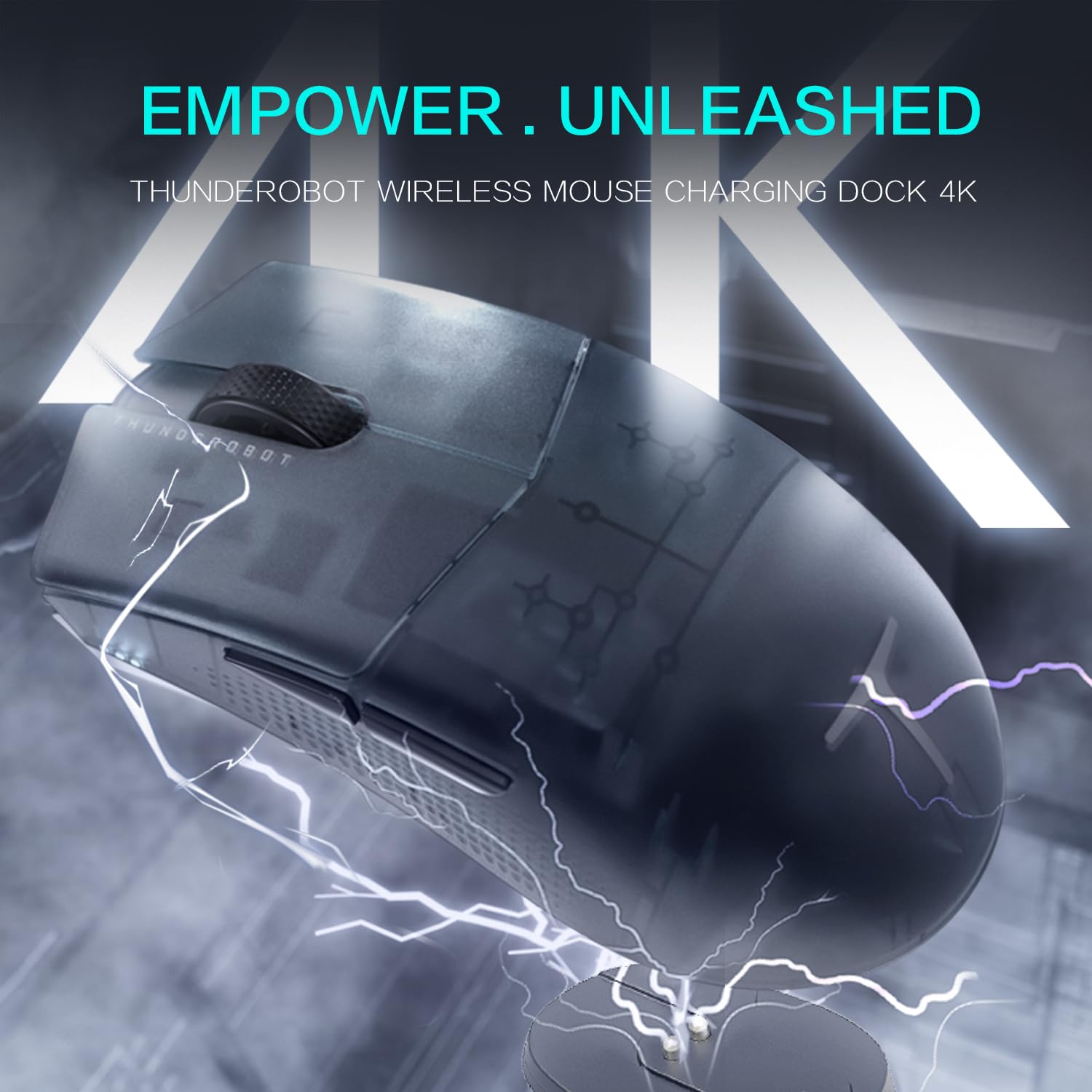 Thunderobot ML903 4K Mouse Gaming Wireless con RGB Dock di Ricarica,Sensore Ottico da 26.000 DPI,Lunga Durata Della Batteria,Mouse da Gaming Wireless per PC, Mac
