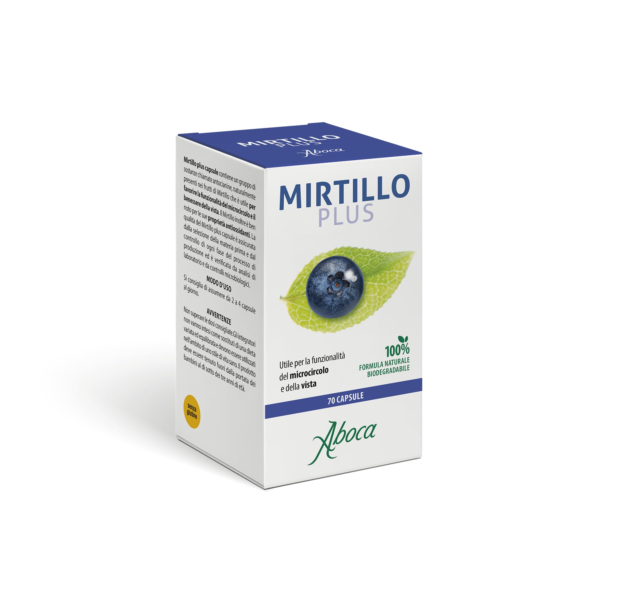 Aboca Mirtillo Plus 70 Opercoli - Utile per la Funzionalità del Microcircolo e della Vista