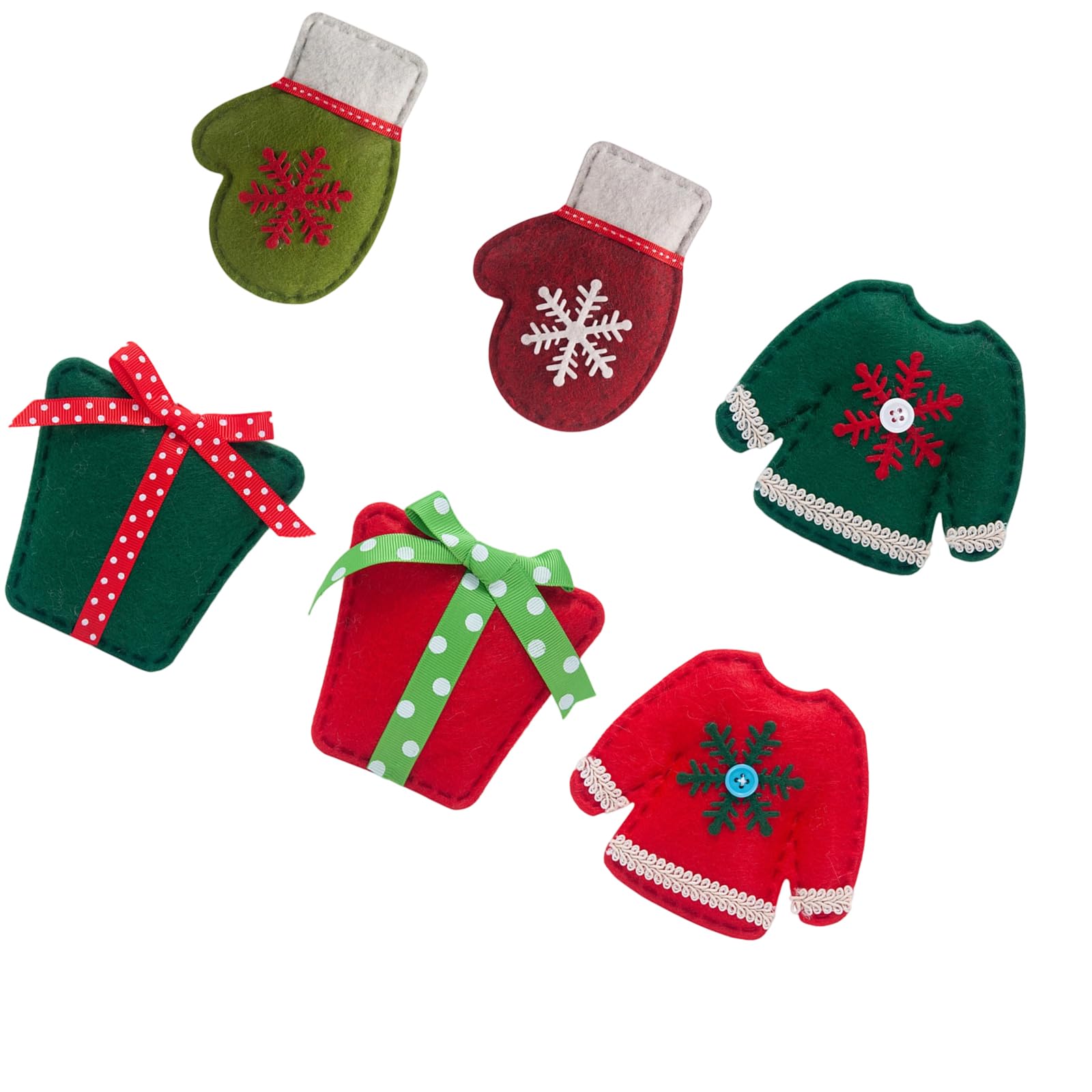 Nucelit Christmas Tree Ornament Cartoon Fabric Santa Reindeer Snowman Hanging Decoration for Mantels Wreath Holiday Decoration Fabric Holiday