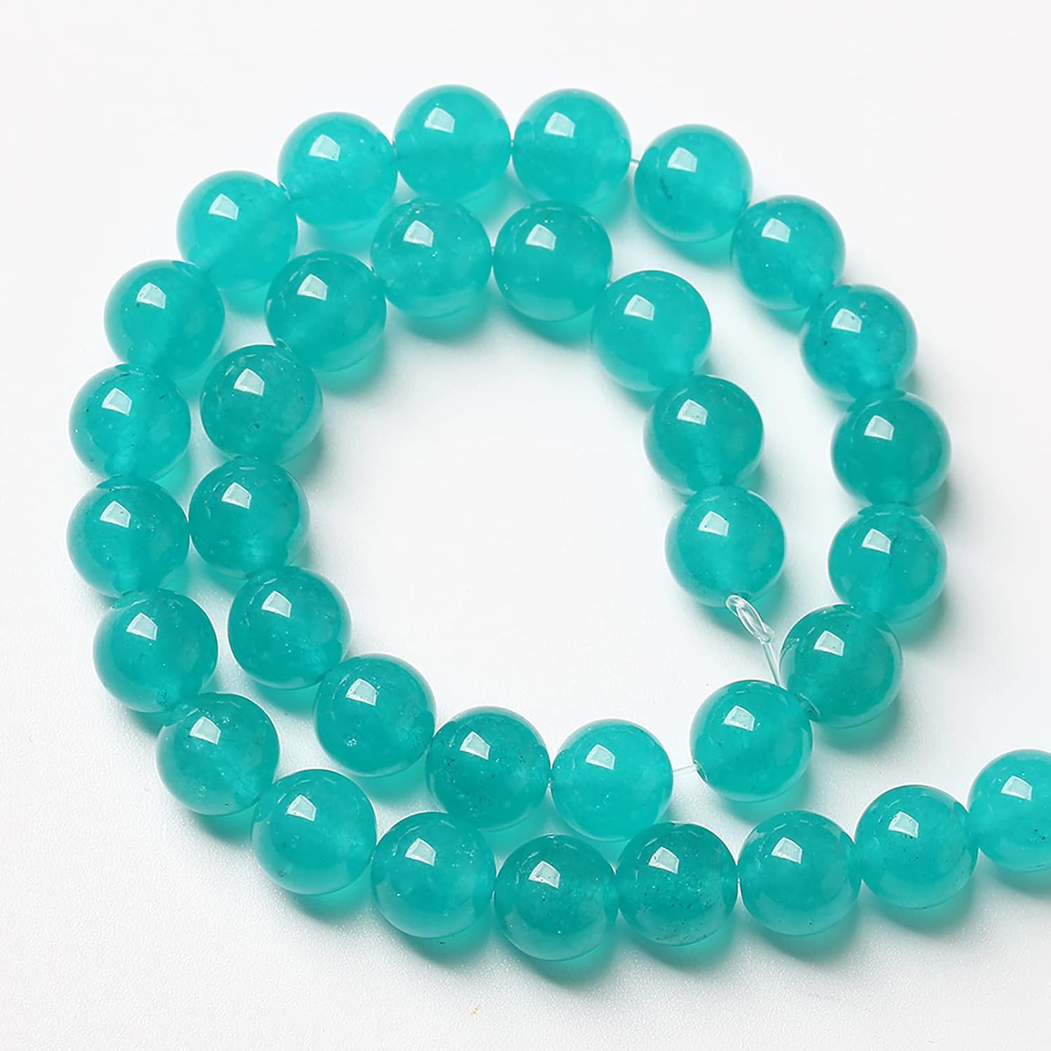 46PCS 8mm Natural Stone Beads Blue Amazonite Jade Stone Round Loose Beads for Jewelry Making DIY Bracelet Necklace 15 Inch,Energy Stone Healing Power 8mm Amazonite Blue Jade