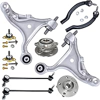 Vista 70 de Detroit Axle - Kit de suspensión de 14 piezas para Jeep Liberty 2006-2007, 2 cubos de rodamiento de ruedas, 2 brazos de control superior, 2 rótulas
