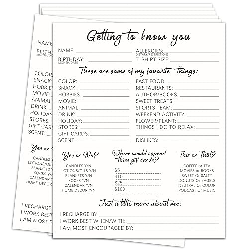 Employee Survey Form - Getting To Know You - 20