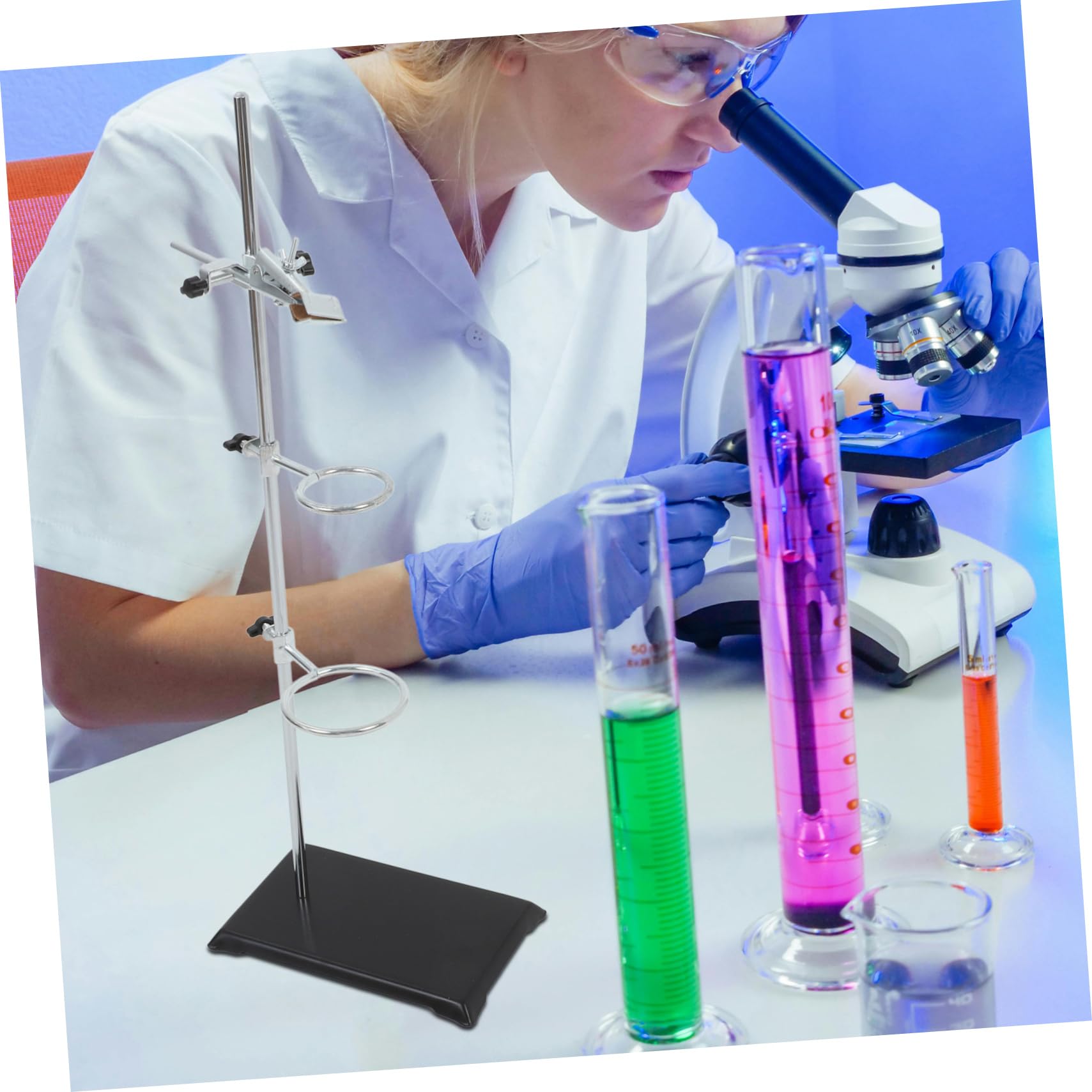 Healvian Matériel Métallique De Laboratoire Support De Laboratoire En Acier Inoxydable Support À Pince Support Pour Équipement De Laboratoire Support En Anneau
