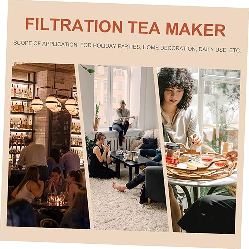Miniatura 4 de Amosfun Tetera de oficina, 1 juego de té, tetera de filtración, tetera de filtración, tetera para el hogar, tetera para el hogar, tetera de