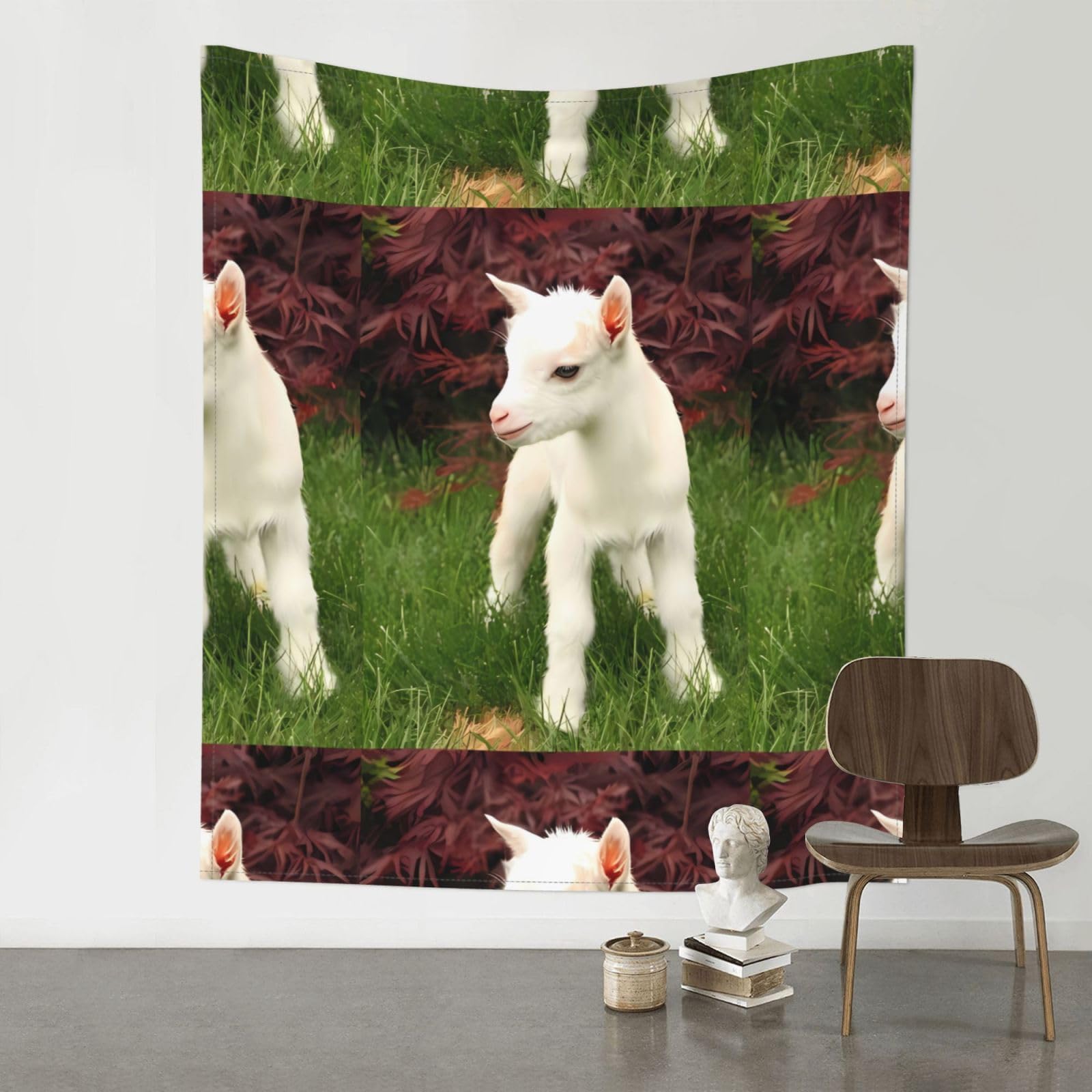 WHJSSF Cute lamb Prints 60x51in Wall Tapestry Bohemian Throw Blanket Dorm Decor Beach Picnic Cover