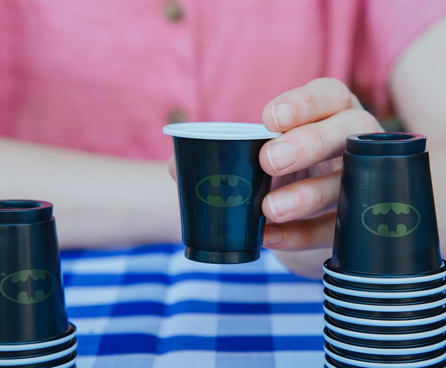 Silver Buffalo DC Comics Batman 20 Pack Disposable Mini Plastic Party Drinking Cups, 2 Ounces