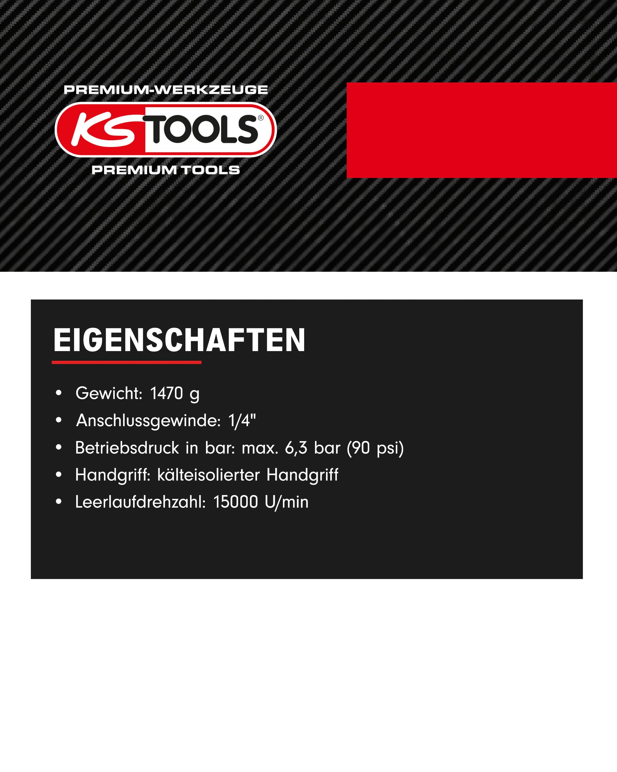 KS Tools Druckluft Reinigungspistole 515.1919 1L I Soda Reinigungspistole Druckluft ideal zum Reinigen von Oberflächen wie Glas, Kunststoff, Gummi, Holz & Stein
