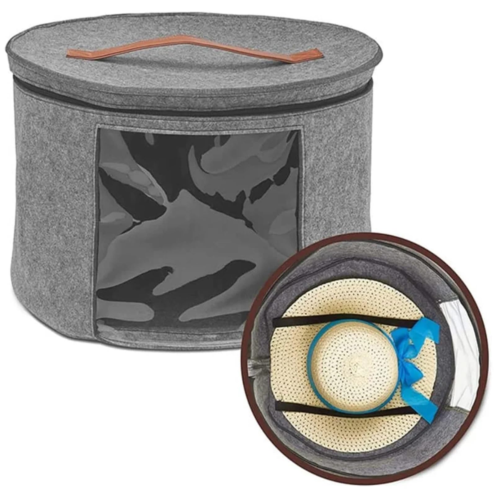 Caja de almacenamiento for sombreros, ala redonda apilable, organizador, bolsa, contenedor for armario, cajas for viaje Para el armario(Black)