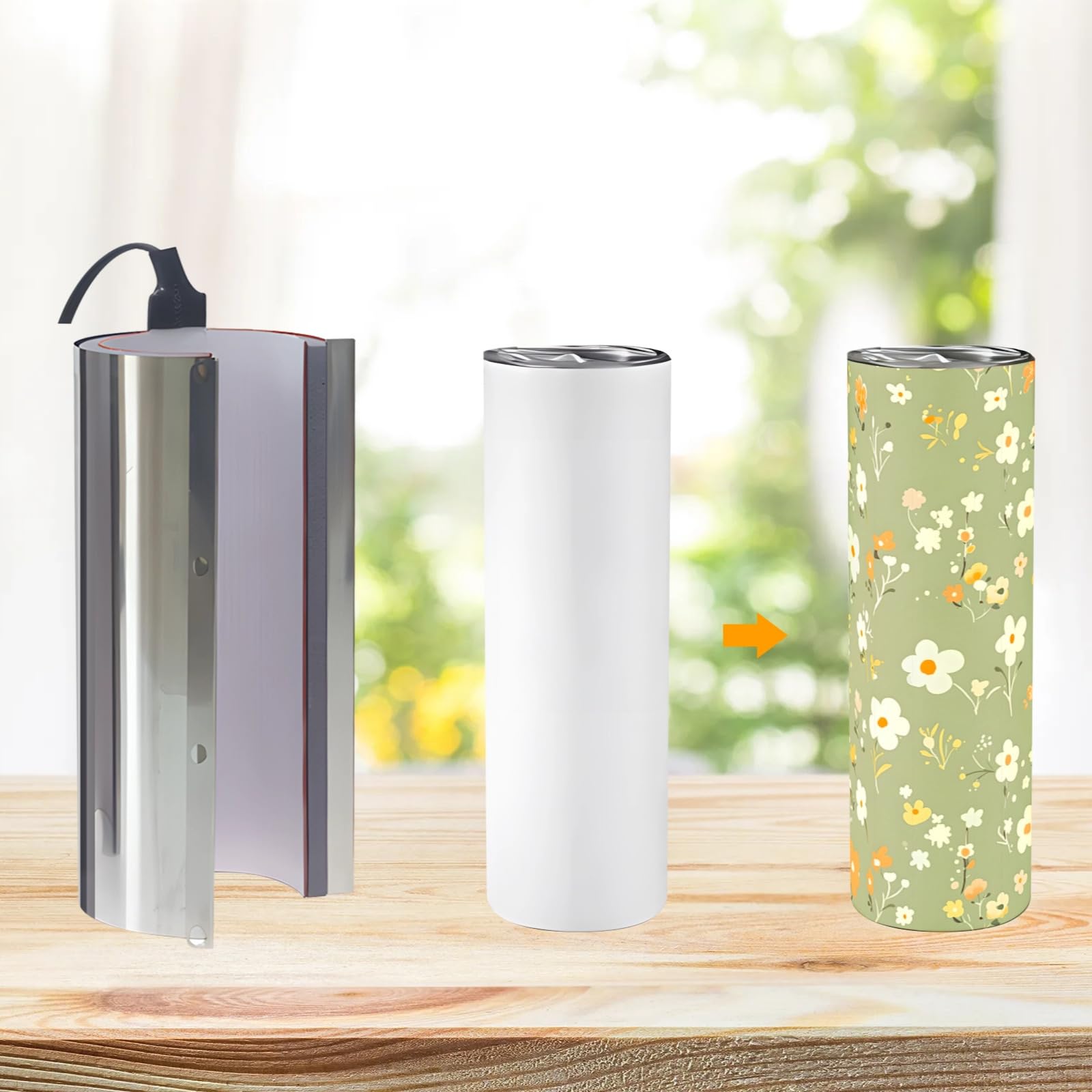 Bosreroy 20 Oz Tumbler Sublimation Heat Press, Metal Edge Construction, Quick Setup, Compatible with 5-in-1 Heat Press Machines