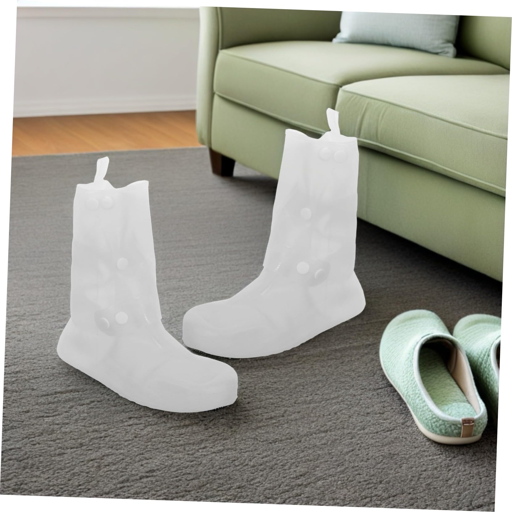 2 pares Fundas Impermeables para Zapatos Antideslizantes y Resistentes Cubre Calzado Reutilizable para Lluvia Viajes y Ciclismo Talla PVC Grueso y Plegable para Adultos Unisex