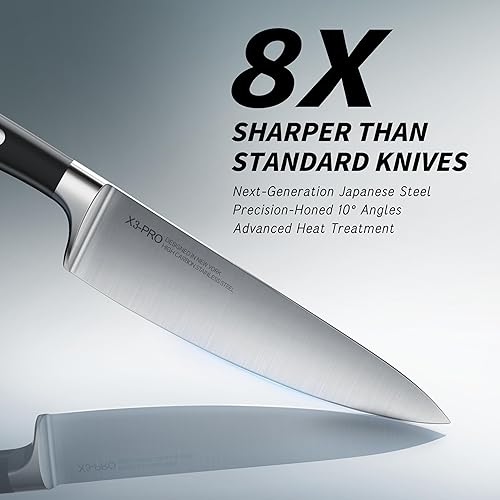 Miniatura 2 de Juego de cuchillos de cocina de alta calidad, 15 piezas con bloque, juego de cuchillos afilados de acero inoxidable japonés de alto carbono, juego