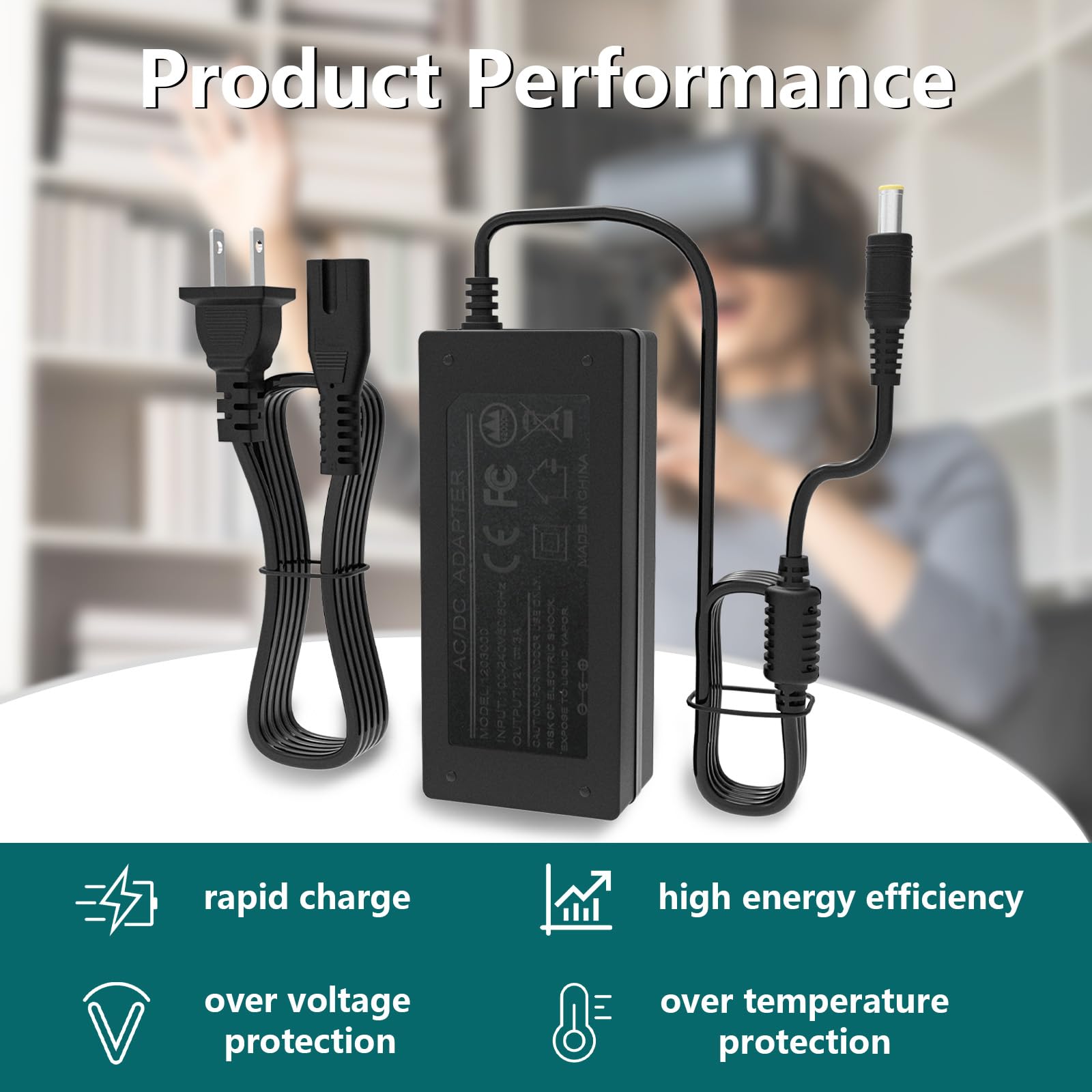 Repalcement 12V 3A Power Supply Cord Compatible with Sony