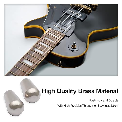 Miniatura 37 de MAXCHEER Interruptor de palanca de 3 vías para guitarra LP de latón SAE 8-32 con rosca de EE. UU., perilla para interruptor Gibson Les Negro