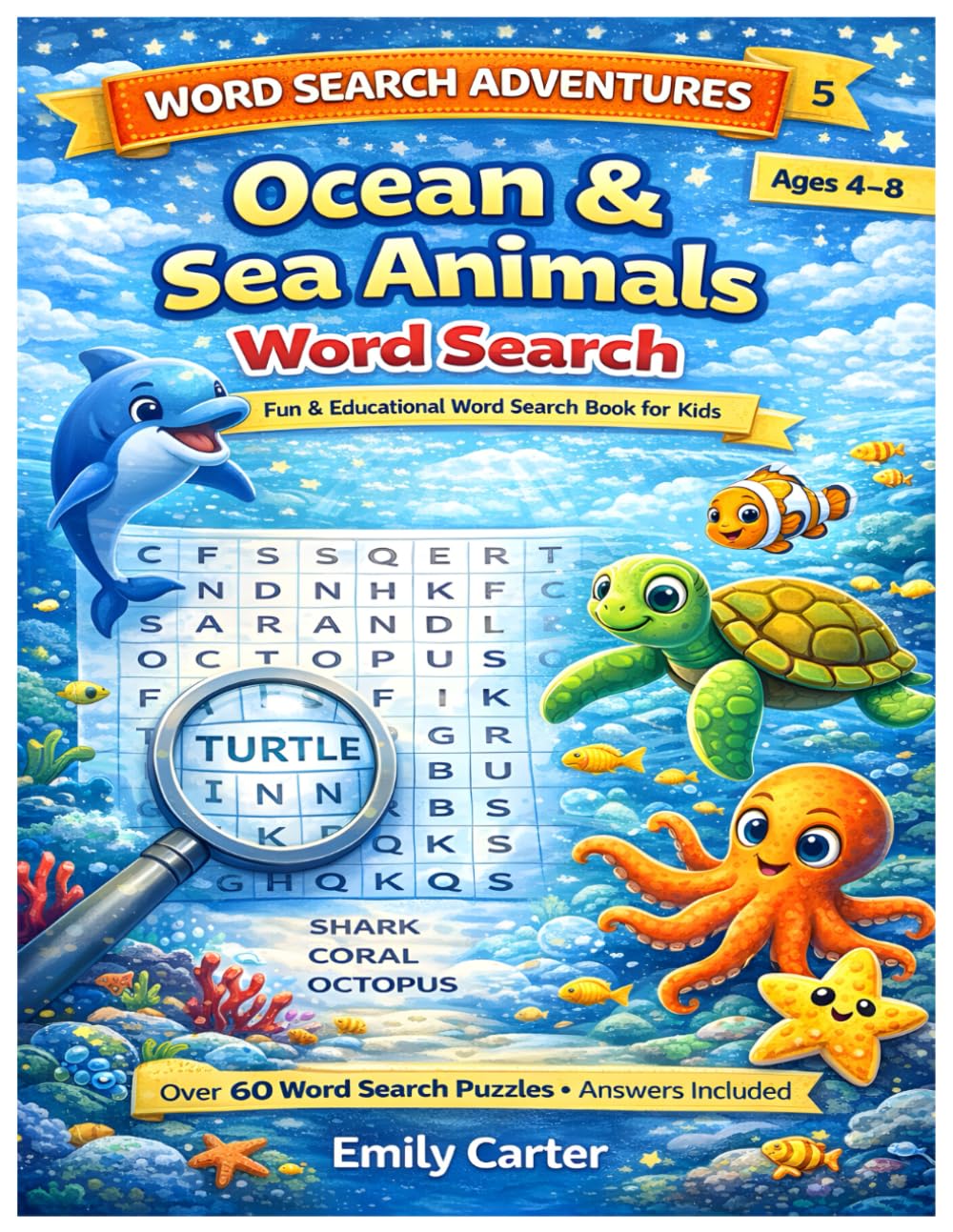 Word Search Adventures: Ocean & Sea Animals Word Search: Fun & Educational Word Search Puzzles for Kids Ages 4–8