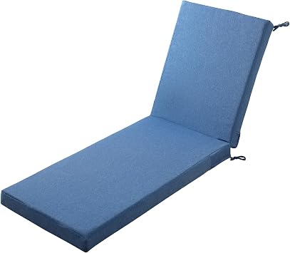 Belord Outdoor Chaise Lounge Cushions - 72x 22x 3.5 Inch Patio Lounge Chair Cushions with Removable Cover, 28D Sponge Thick Lounger Pad Waterproof Patio Cushion for Poolside, Blue