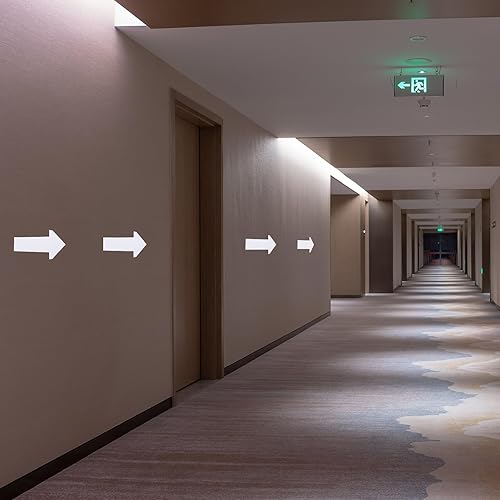 Miniatura 5 de PATIKIL Adhesivo de flecha de 12 x 6 pulgadas, 24 piezas de PVC removibles autoadhesivas impermeables para piso, letrero de flecha para