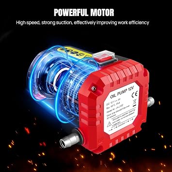 12V Oil Diesel Transfer Pump - Electric Fuel Transfer Self-Priming Oil Pump