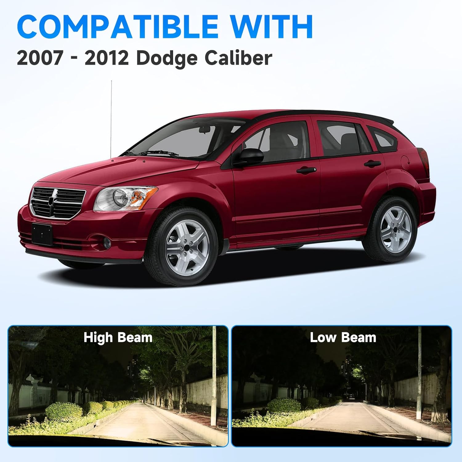 ELH Headlight Assembly Fit For 2007-2012 Dodge Caliber 2007 2008 2009 2010 2011 2012 07 08 09 10 11 12 Dodge Caliber Headlamp Left And Right Side