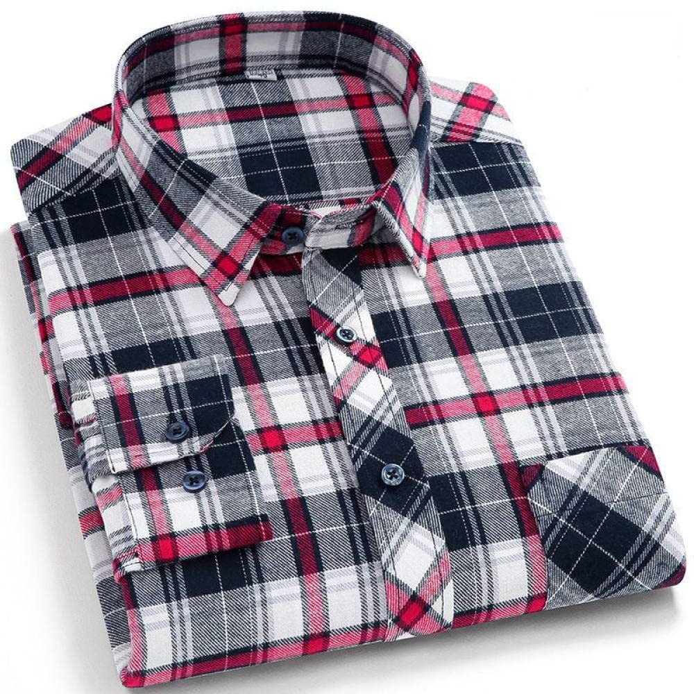 Camicia In Cotone A Maniche Lunghe Da Uomo,Camicia Casual Da Uomo A Maniche Lunghe, Camicie A Quadri In Flanella Di Cotone Da Uomo Camicia Casual Da Uomo A Maniche Lunghe Con Taschino Sul Petto Cami