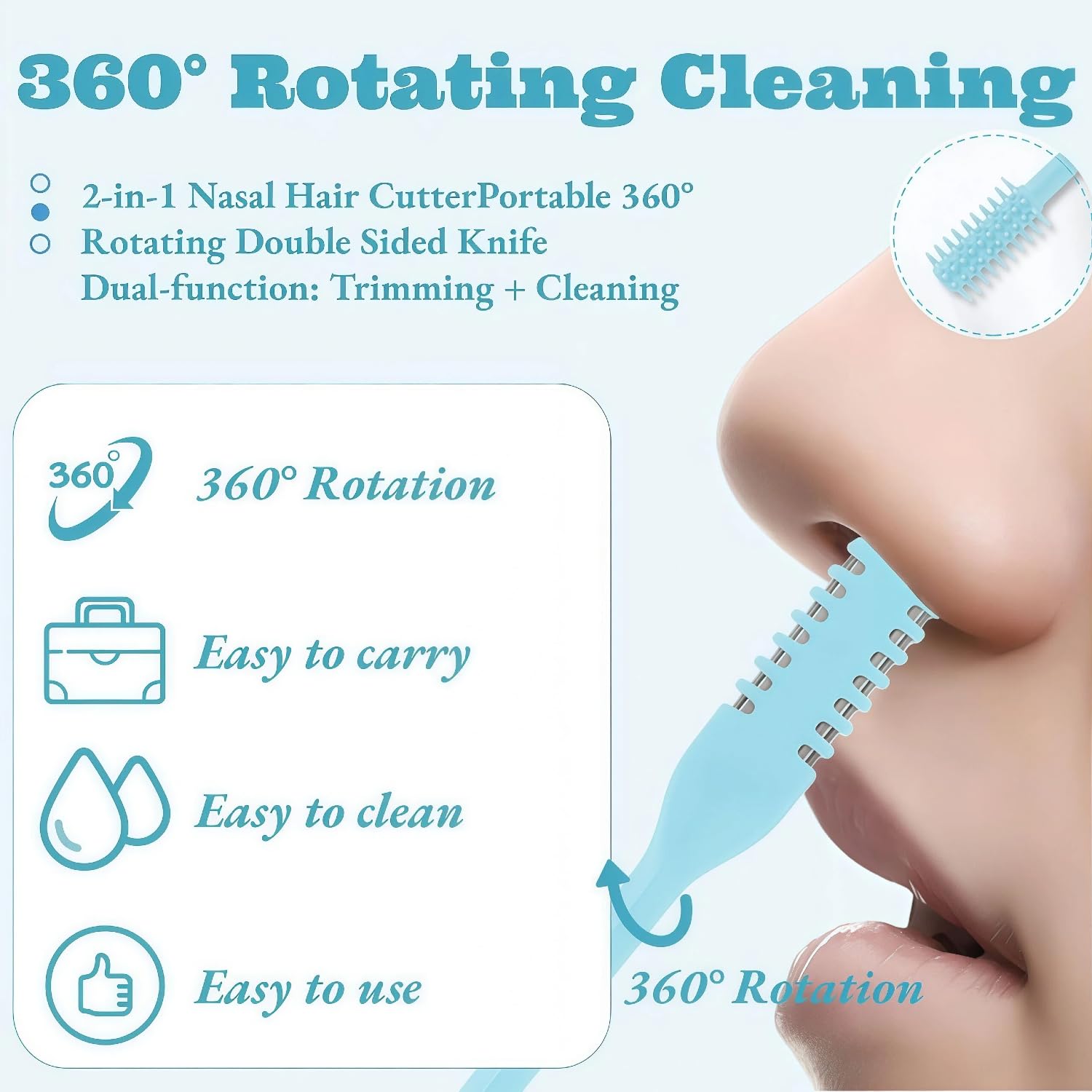 Cut Nose Hair Easily - 2-in-1 Trimmer -2