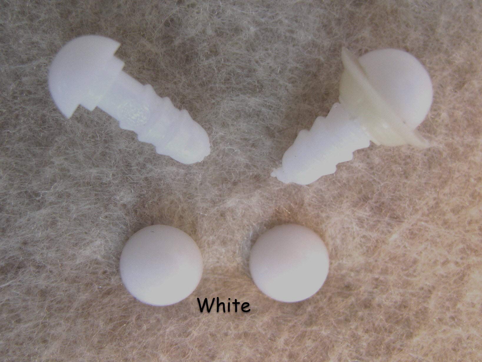 bangdan Eyes Solid Colors for Crochet Sew Teddy Bear Doll Crafts, 14 Pair 6mm or 12mm (6mm, White)