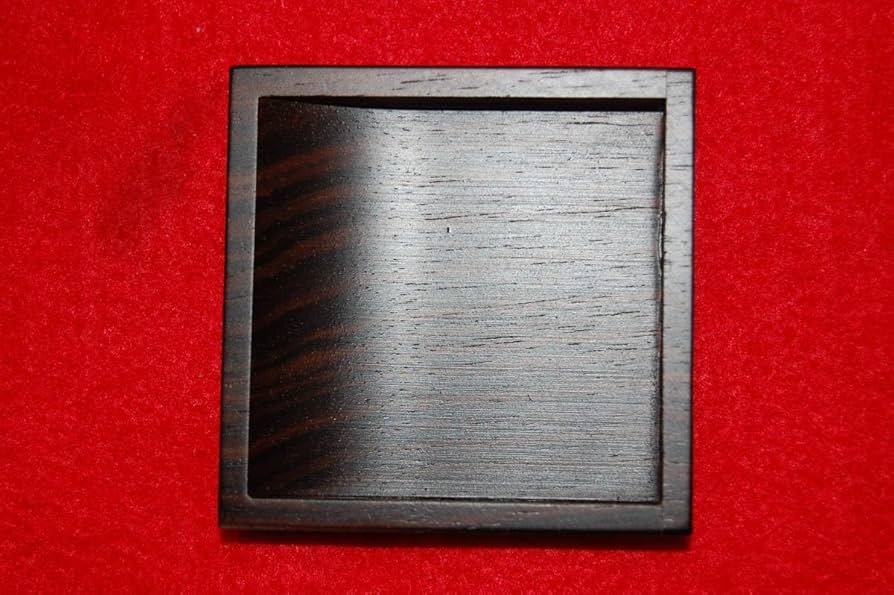 Amazon.co.jp: チリ落とし縞黒檀角引手大60mm1個襖引手四方角