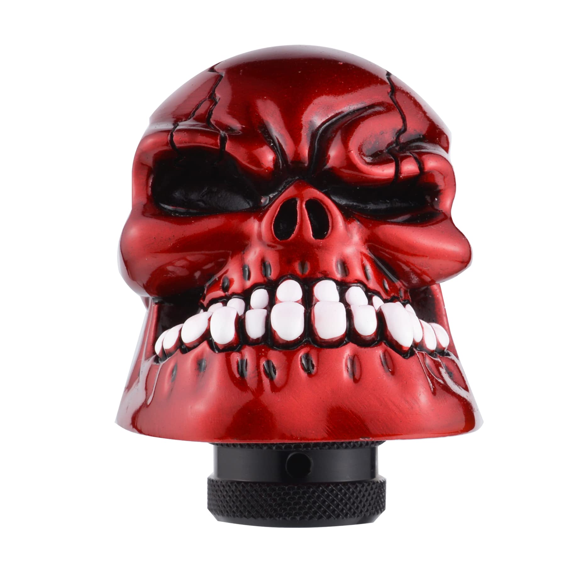 Padaodao Red Skull Shift Knob With Big Teeth – Gear Stick Shifter Grip Handle For Most Manual Automatic Vehicles (Red)