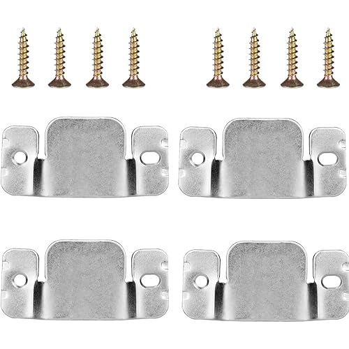 4 Pcs Universal Sectional Couch Bracket Sofa Interlocking Sofa Connector Bracket Couch Sectional Connectors with Screws Sectional Sofa Clips (Screw,3.86 x 1.81 Inches)