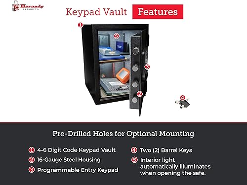 Miniatura 3 de Hornady Caja fuerte ignífuga para armas y objetos de valor con entrada de teclado, asegura tus armas de fuego, dinero en efectivo, documentos, joyas
