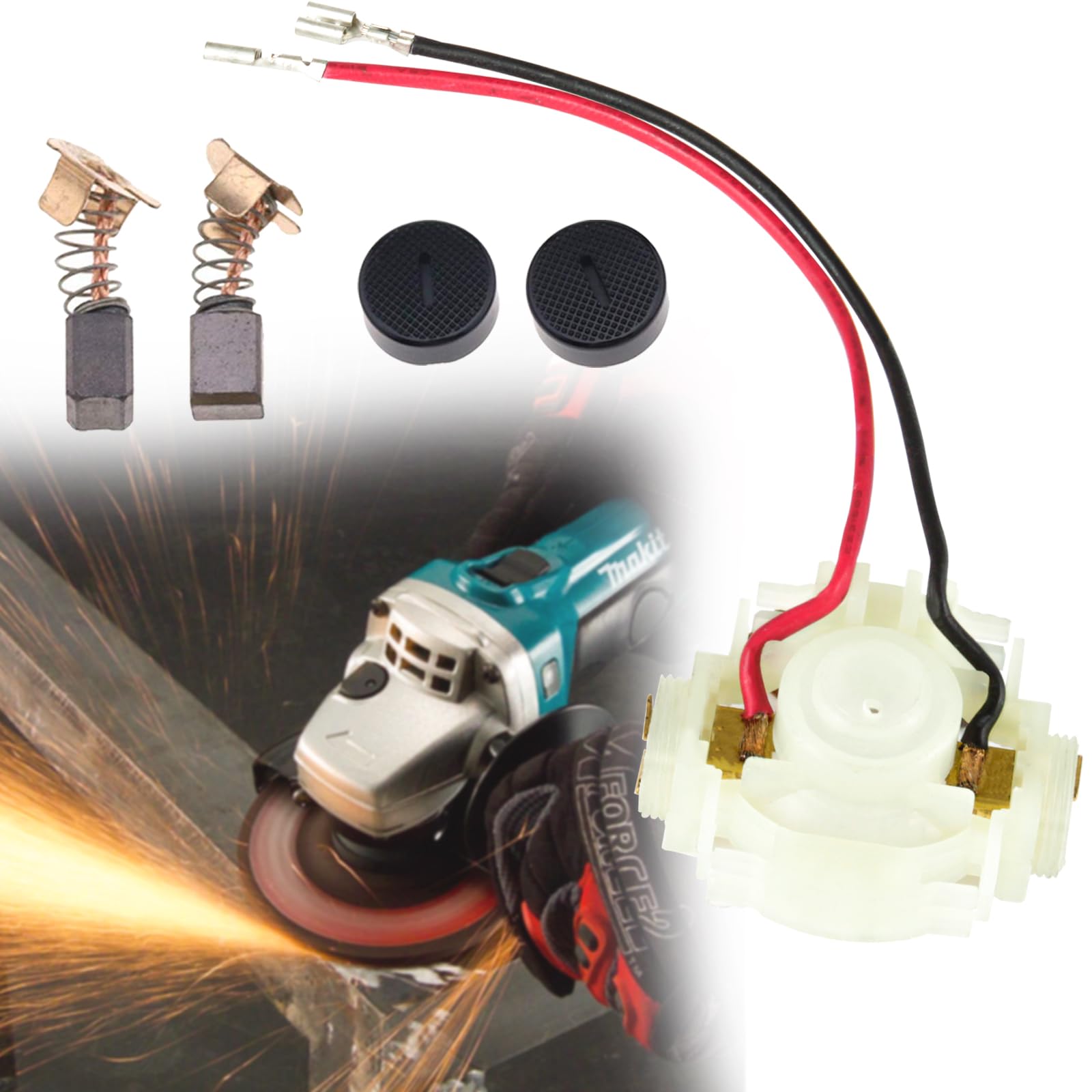 VIPMOON Balai de Charbon CB430 pour Meuleuse Makita DGA452 BGA452 BGA450 BGA402 GA400 GA400D